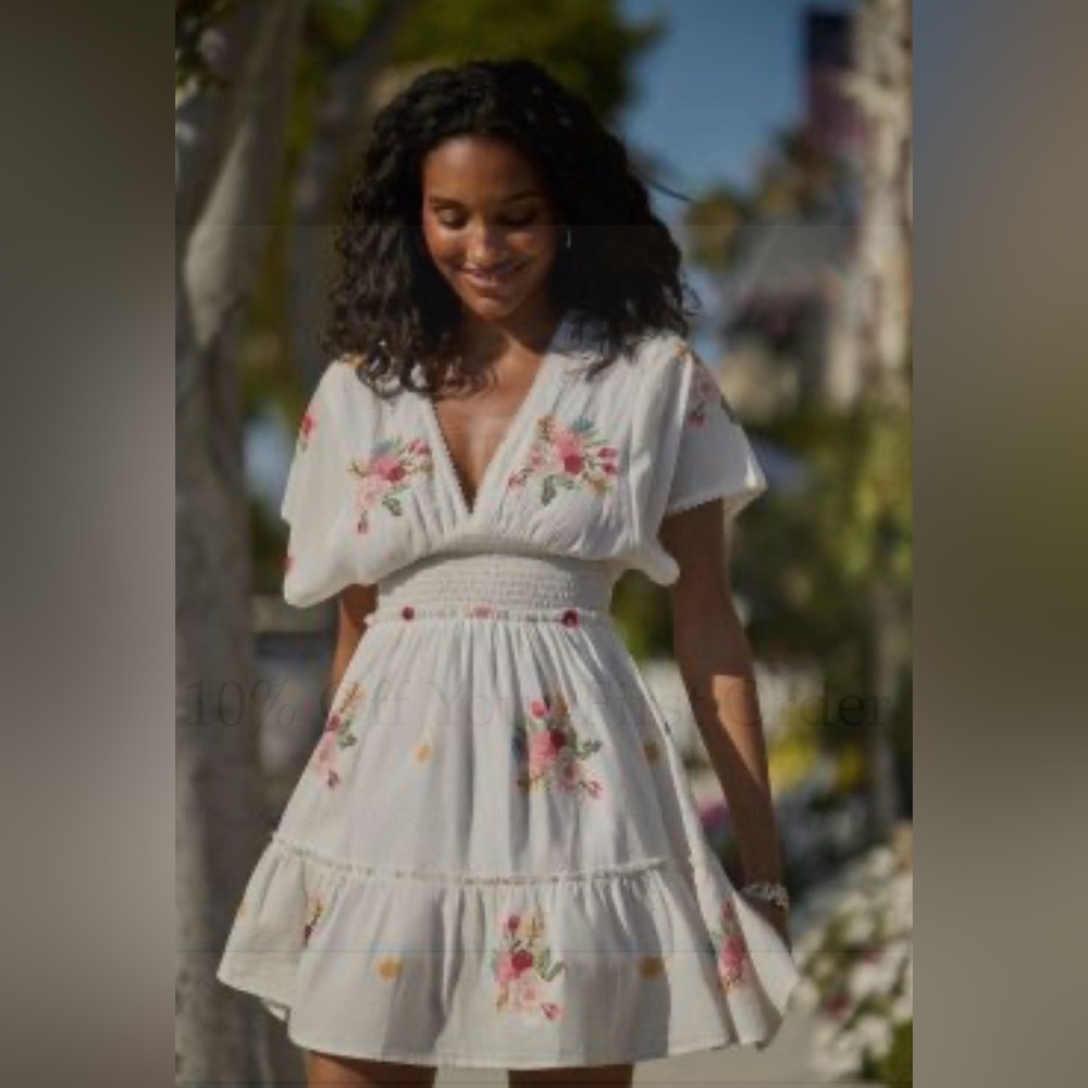 PQ Swim White Embroidered floral dress - Picture 3 of 8